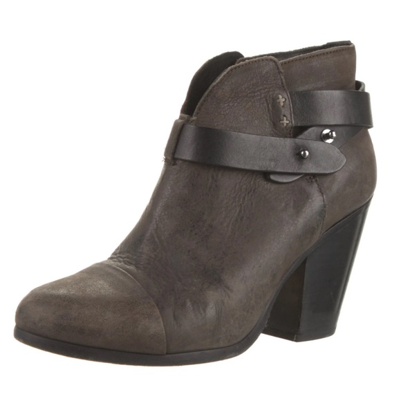 Rag & Bone Brown Leather Harrow Heeled Boots - Picture 1 of 10